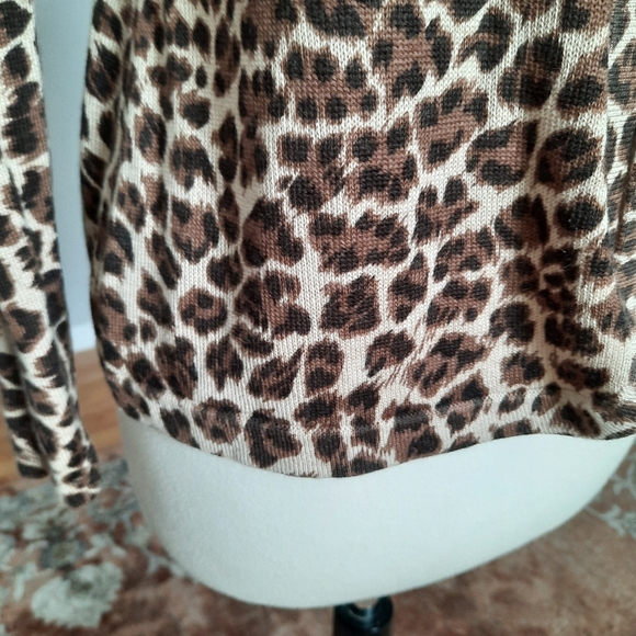 Talbots silk cashmere animal print cardigan - Picture 7 of 9